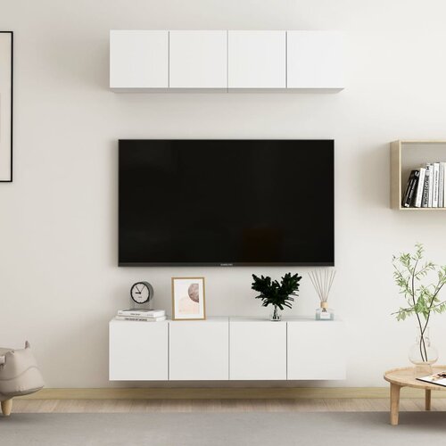 TV ormarići 4 kom bijeli 60 x 30 x 30 cm od iverice Slike