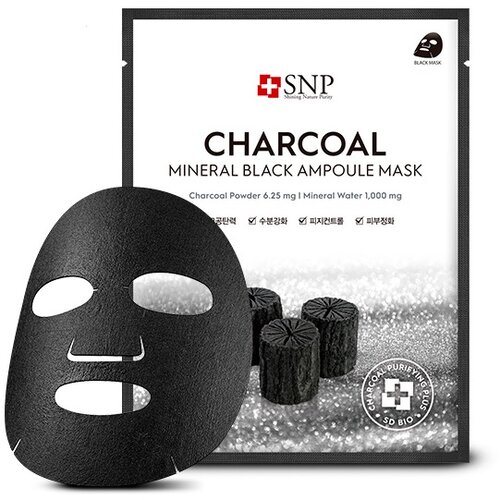 SNP maska za učvršćivanje kože charcoal mineral black ampoule mask 25ml Slike