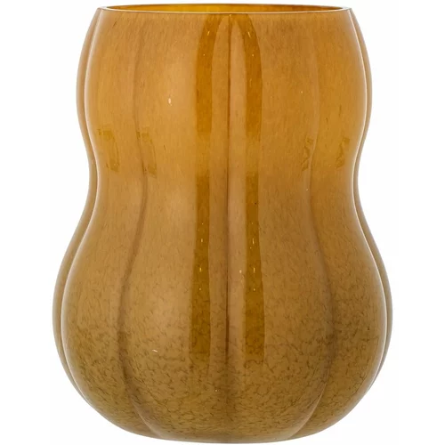 Bloomingville Rjava steklena ročno izdelana vaza (višina 20 cm) Pumpkin –