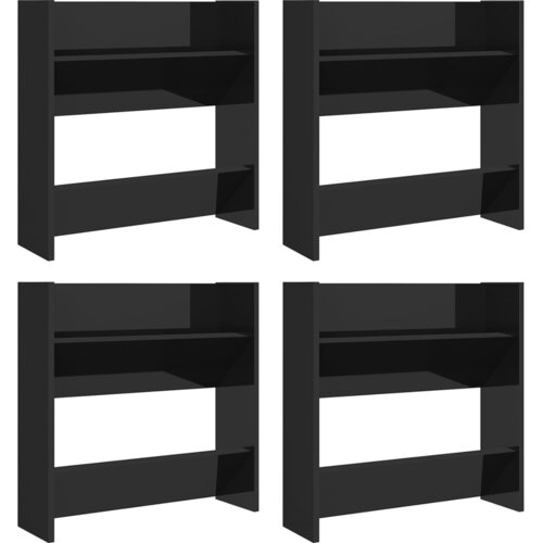 Maison Chic Omarica za obutev - Kopa za čevlje 4 kosi visok sijaj črne 60x18x80 cm, (21776563) Slike