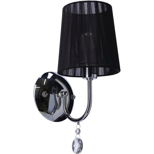 Candellux sorento zidna lampa 1X40W E14 hrom abažur crna Slike