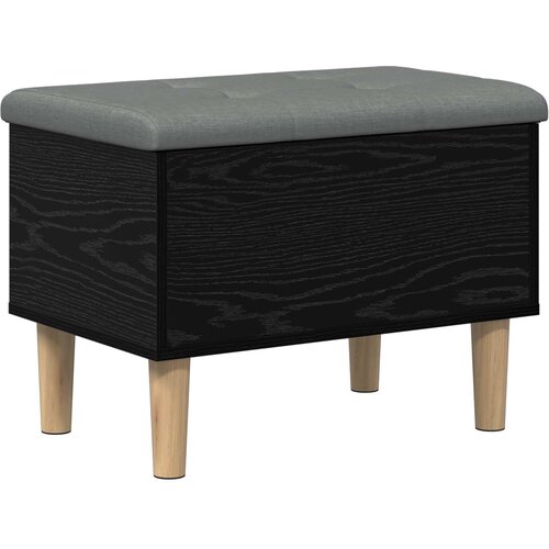  Klupa za odlaganje s jastučićem Crni hrast 62 x 42 x 46 cm Slike