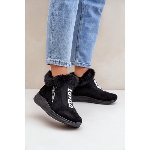 PS1 Sneakers Ankle Boots Women With Fur Black Zeriana Slike