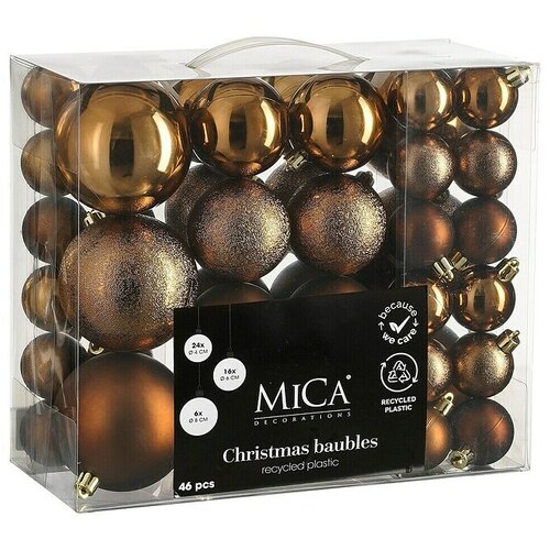 Mica Decorations Božićne kuglice (Smeđa, Plastika, Promjer: 4 cm - 8 cm, 46 Kom.) Cijene