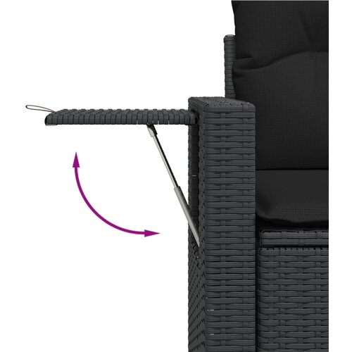 8-dijelni set vrtnih sofa od poliratana s jastucima crni Crna 62 x 62 x 69 cm Slike