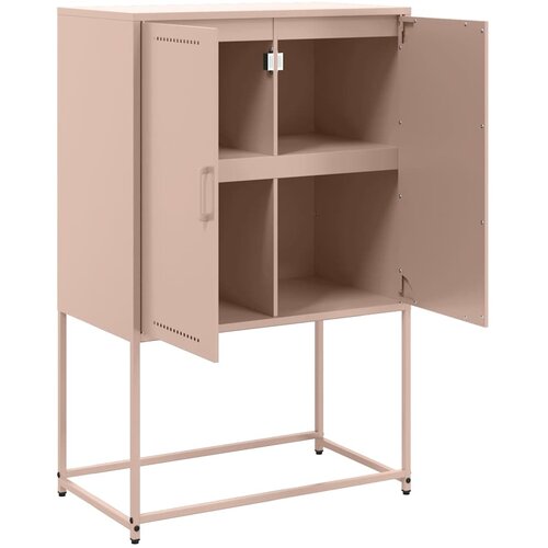  Visoka komoda ružičasta 68,5 x 38,5 x 107 cm čelična Slike