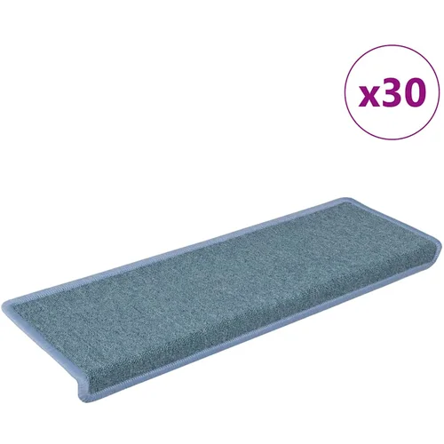 vidaXL Preproge za stopnice 30 kosov 65x21x4 cm modre