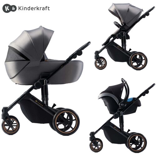 Kinderkraft dječja kolica PRIME 2 MINK PRO 3u1, Shadow Grey Slike