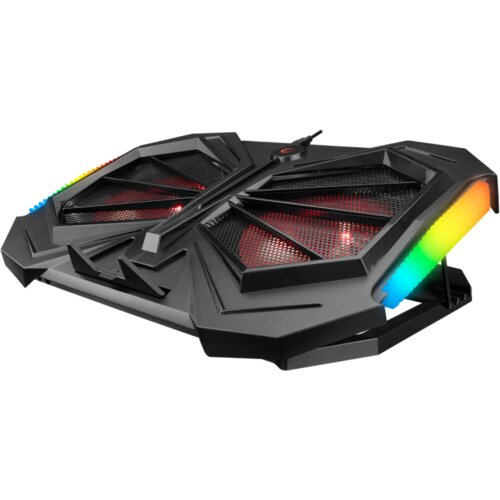  Za notebook gaming RAMPAGE 15"-17"Addison AD-RC11 SPIDER black, ventilator 2x, USB 2x, RGB Cene