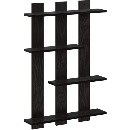  Polica na zidu Crni hrast 61 x 13,5 x 88 cm Konstruirano drvo Slike