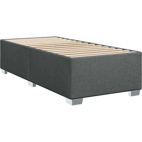 VidaXL Krevet s oprugama i madracem tamnosivi 100 x 200 cm od tkanine Slike