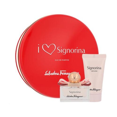 Ferragamo Signorina Set parf&amp;eacute;movan&amp;aacute; voda 30 ml + tělov&amp;eacute; ml&amp;eacute;ko 50 ml za žene Slike