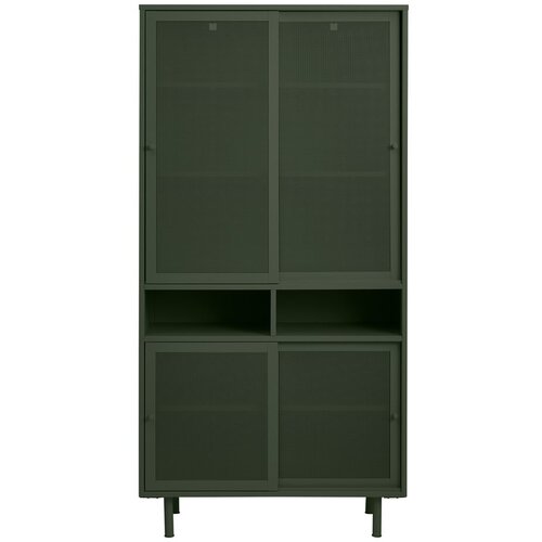 Unique Furniture Temno zelena kovinska garderobna omara z drsnimi vrati 90x180 cm Veep &amp;ndash; Slike