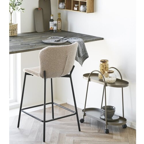 House Nordic Bež oblazinjen barski stol (vi&amp;scaron;ina sedeža 65 cm) Maceda &amp;ndash; Slike