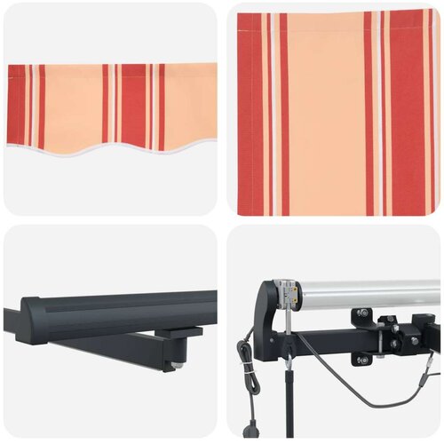 vidaXL Avtomatski retraktibilni senčnik z LED rumene in oranžne barve 500x350 cm Cene