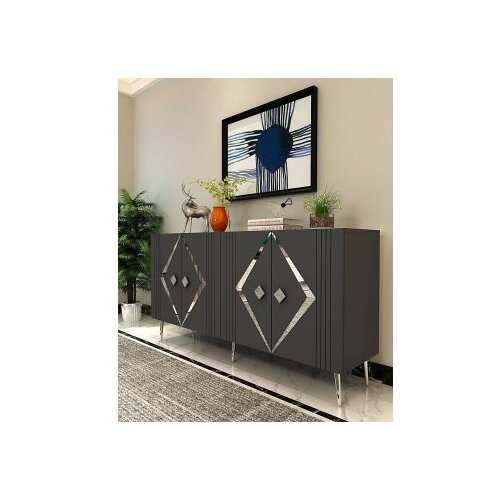 Hanah home Komoda Domino KB150 Anthracite Silver Cene