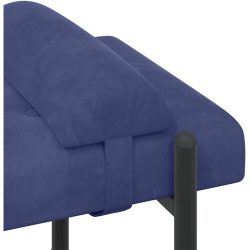  Klupa s gumbima i jastučićima Policijska plava 110 x 40 x 46 cm Slike