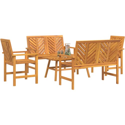 VidaXL 5-dijelni vrtni lounge set od masivnog bagremovog drveta Slike