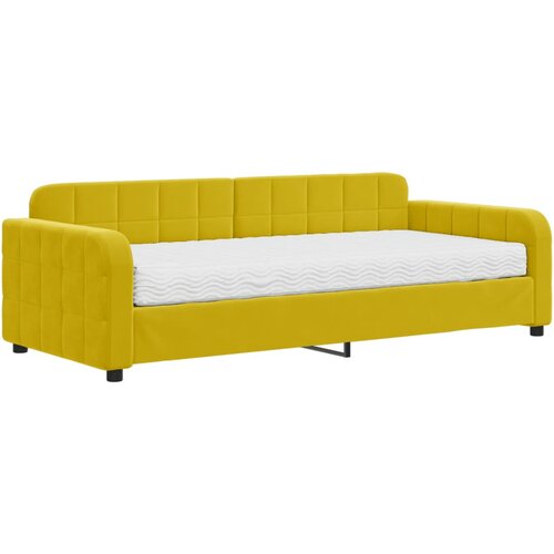 vidaXL dnevna postelja z vzmetnico rumena 90x200 cm žamet, (20936748) Cene