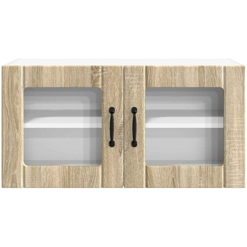  Zidni stakleni ormar Sonoma hrast 80 x 31 x 40 cm Slike
