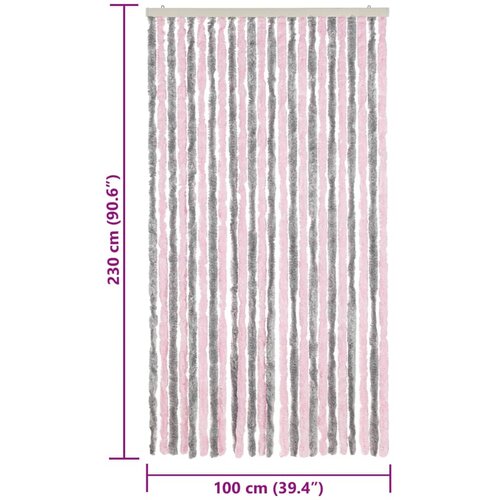  Zastor protiv muha srebrnosivi i ružičasti 100 x 230 cm &amp;scaron;enil Slike