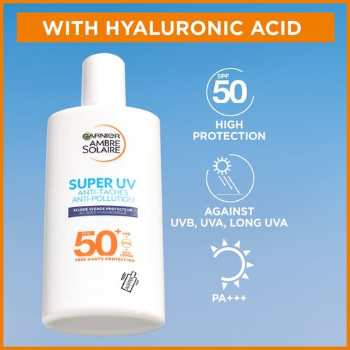 Garnier ambre solaire super uv protection fluid proizvod za za&amp;scaron;titu lica od sunca za sve vrste kože 40 ml unisex Slike