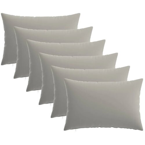  Presvlaka za jastuk 6 pcs HEERLEN Siva 50 x 75 cm Poliester - Siva 50 x 75 cm 6 Slike