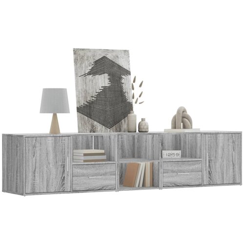 vidaXL Kotna omarica siva sonoma 200x40x45 cm inženirski les Cene