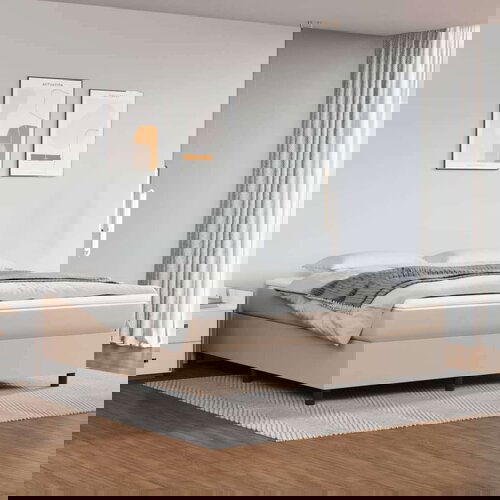  Kreveta s oprugama boja cappuccina 160x200cm umjetna koža Cijene