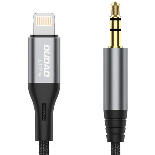 Dudao Audio kabel Lightning - Mini Jack 3,5 mm - 1 m - Siv Slike