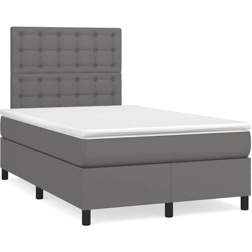  Krevet s oprugama i madracem LED sivi 120x190 cm umjetna koža Cene