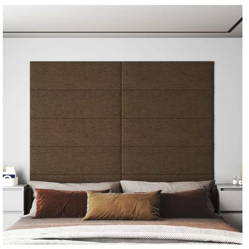  Stenski paneli 12 kosov rjavi 90x30 cm blago 3,24 m²