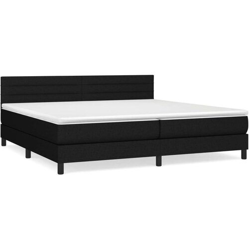  Krevet s oprugama i madracem crni 200x200 cm od tkanine Slike