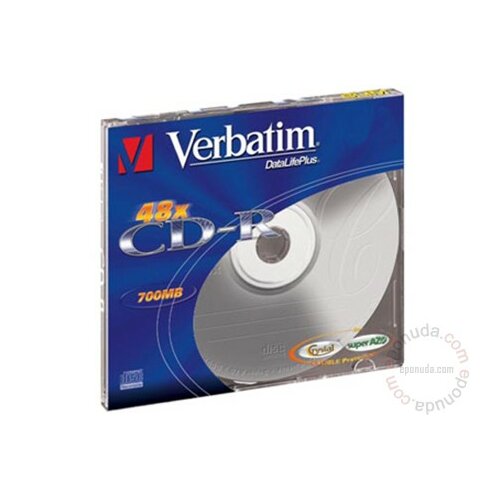 Verbatim CD-R 700MB CRYSTAL SLIM CASE 43384 43342 disk Slike