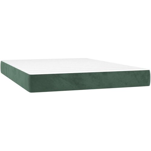 VidaXL Krevet s oprugama i madracem tamnozeleni 140x190 cm bar&amp;scaron;unasti Slike