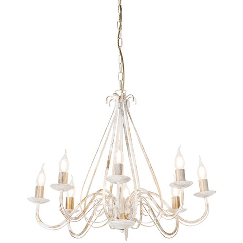 QAZQA Starinska lestenska krema 8-light - Giuseppe 8 Cene