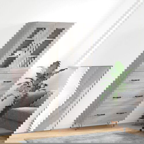 vidaXL Visoka komoda siva sonome 69 5x34x180 cm od konstruiranog drva Cijene