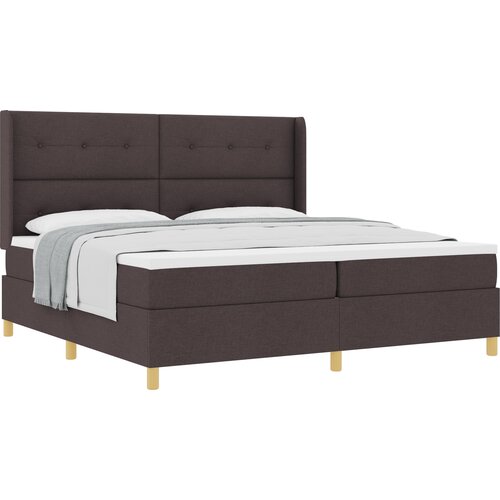 vidaXL Postelja s vzmetnico Temno Rjava 200x200 cm Tkanina, (22050177) Cene