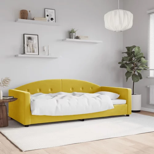 vidaXL Raztegljiva postelja rumena 90x200 cm žamet
