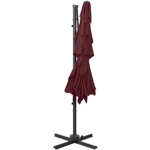  Suncobran s 4 razine i aluminijskom &amp;scaron;ipkom bordo 250 x 250 cm Slike