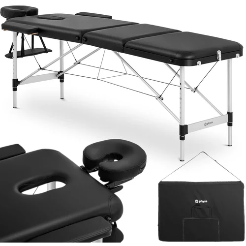 Physa Prenosna zložljiva masažna posteljna mizica Bordeux Black, do 180 kg, črna, (21135089)