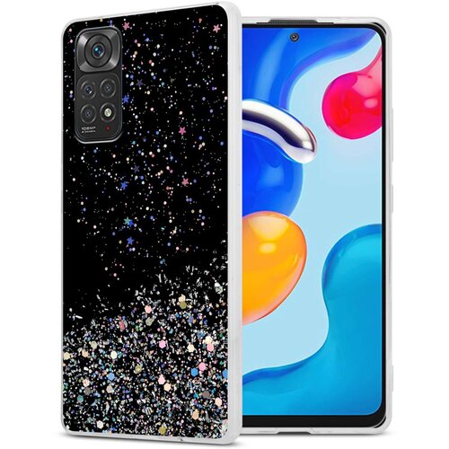 Cadorabo Ohi&scaron;je, združljivo z Xiaomi RedMi NOTE 11 4G / 11S 4G in črna z ble&scaron;čicami - Za&scaron;čitni ovitek iz prožnega silikona TPU s svetlečimi ble&scaron;čicami, (20860565) Cene