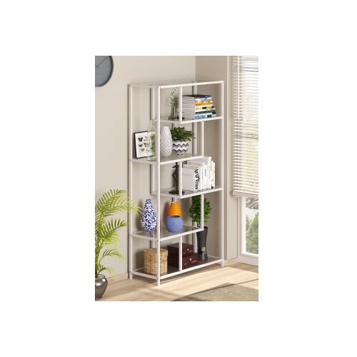 Hanah home By-30 - white, transparent whitetranparent bookshelf Cene