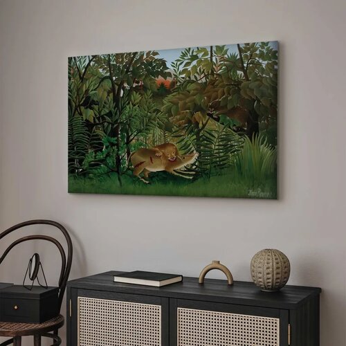  Slika - Henri Rousseau &amp;ndash; Le Lion ayant faim se jette sur l\&amp;#039;Antilope 60x40 Premium Print Slike