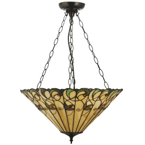 Endon 111881 - Luster na lancu Tiffany JAMELIA 3xE27/10W/230V prečnik 50 cm Slike