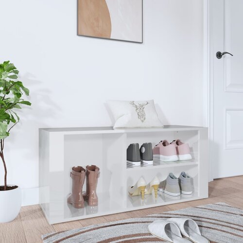 vidaXL Ormarić za cipele sjajni bijeli 100x35x45 cm konstruirano drvo Cijene