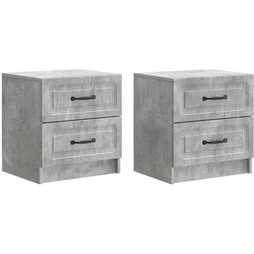 Noćni ormar s ladicama 2 pcs Betonska siva 43 x 34,5 x 44,5 cm Cijene