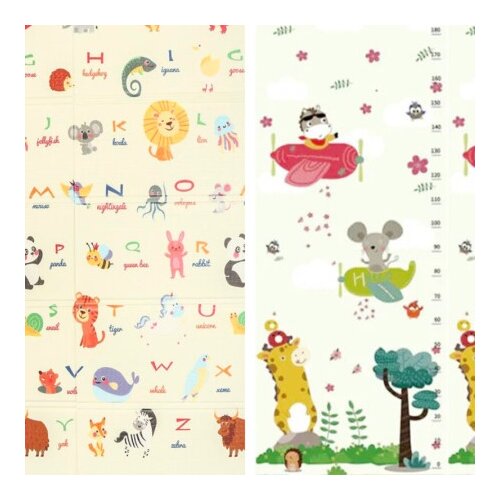 Playtime Sklopiva dvostrana podloga &amp;quot;Avioni+ABCeda&amp;quot; 150x180x1 cm ( 19976 ) Slike