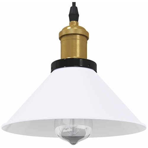 VidaXL Visilica podesiva po visini E27 sjajno bijela &amp;Oslash; 22 cm metal Slike