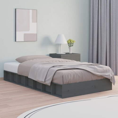 Furnova Posteljni okvir siv 135x190 cm trden les, (21933906) Slike